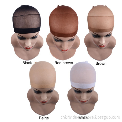 Amazon Hot Sale 2 Pieces/Pack Wig Cap Hair net for Weave Hairnets Wig Nets Stretch Mesh Wig Cap Free Size